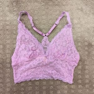 Victoria's Secret Lilac Lace Racerback Bralet Size Medium